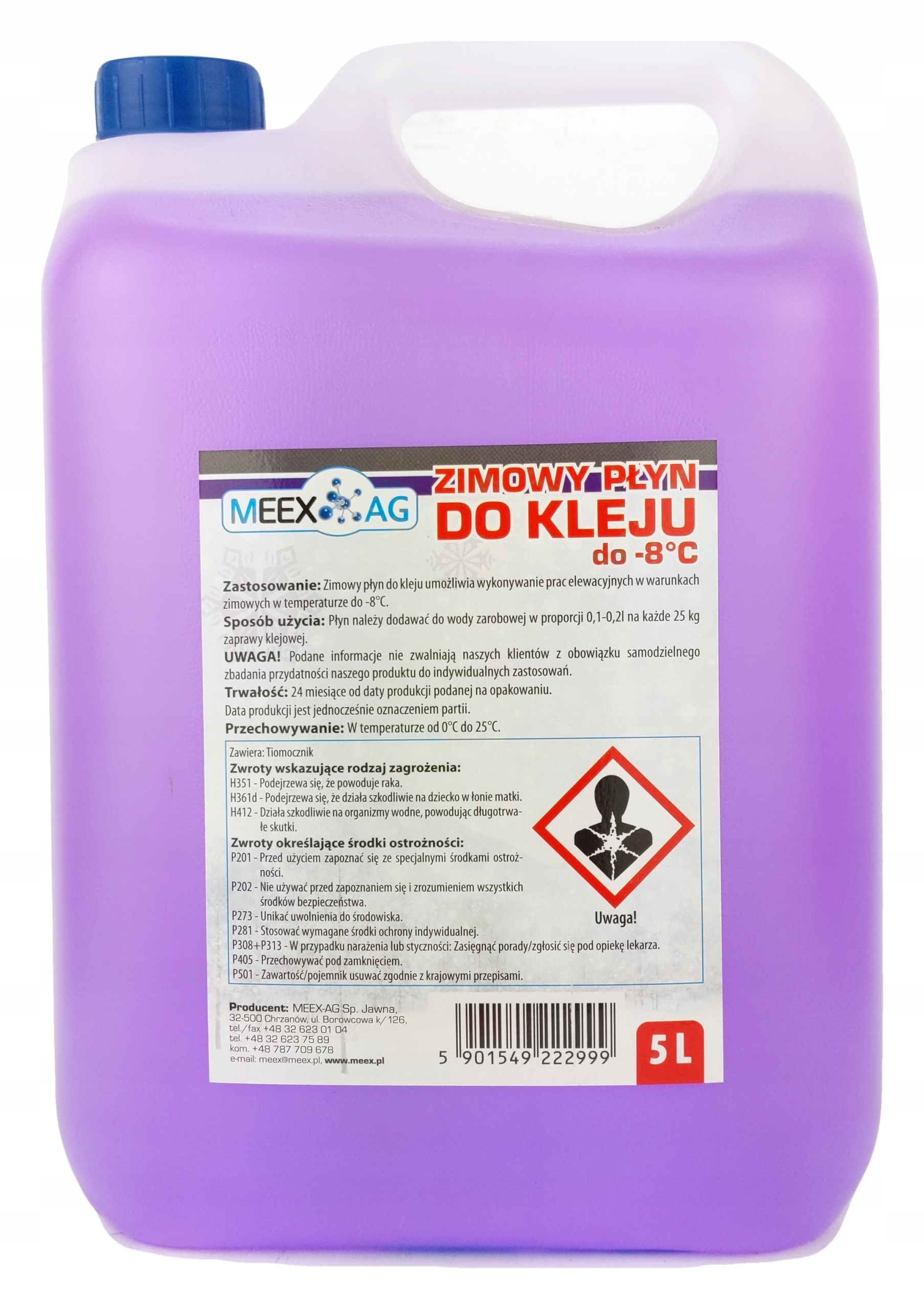 ZIMOWY PŁYN DO KLEJU DO STYROPIANU SIATKI PŁYTEK DODATEK NA MRÓZ 5L