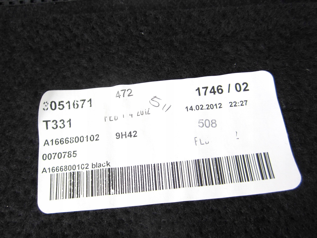 upholstery floor boot Mercedes ML W166