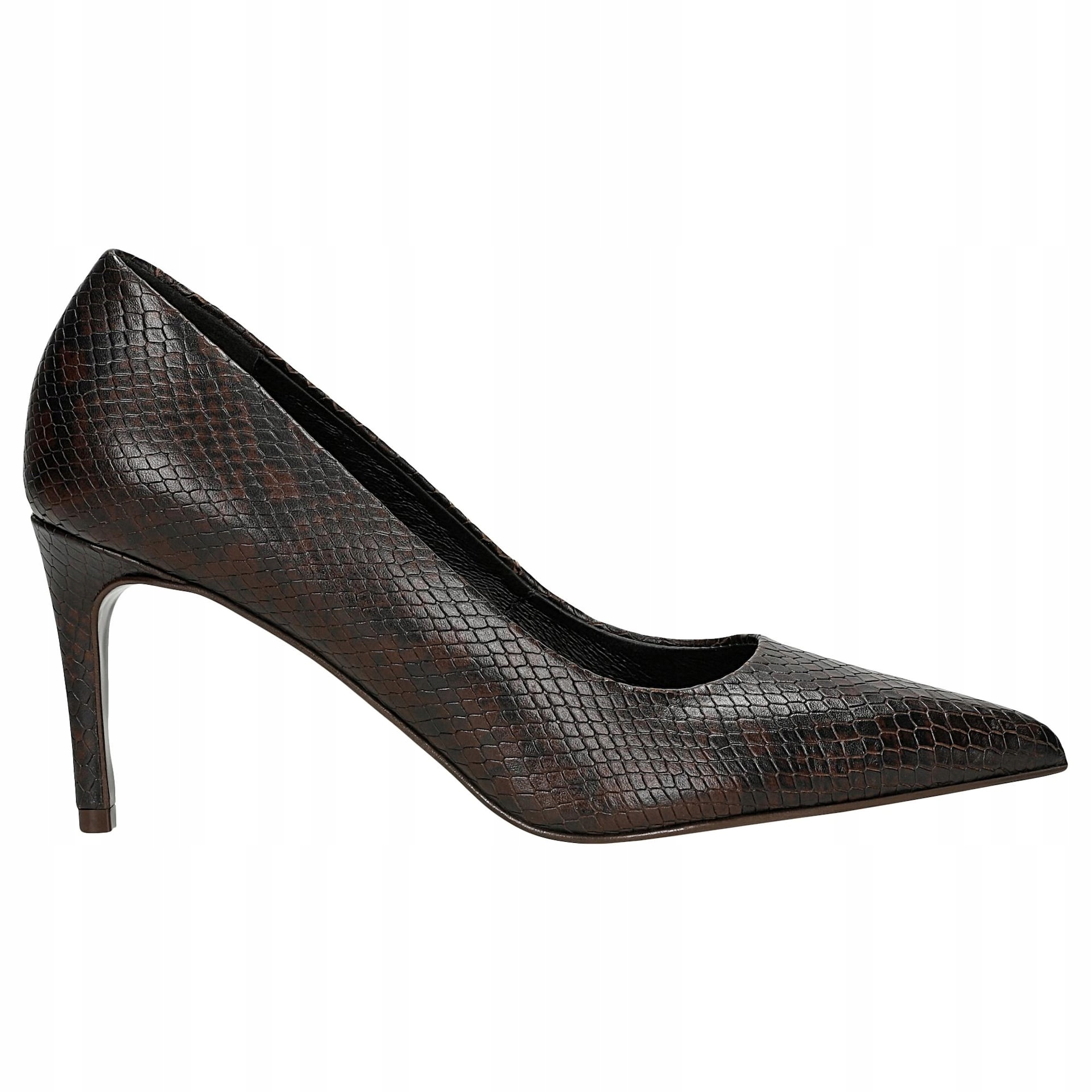 Hnědé lodičky s hadím vzorem, velikost vel.