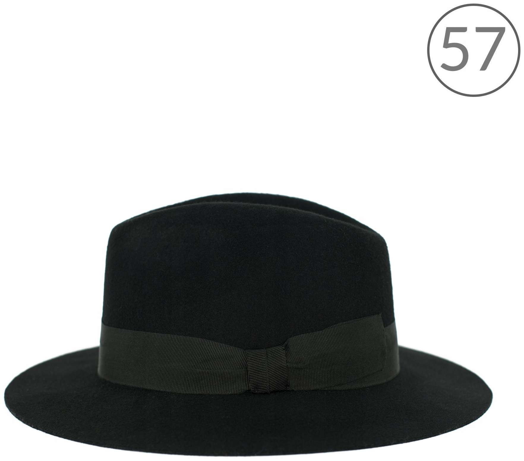 Elegantní klobouk fedora Stanisław, plstěný, vlněný polský výrobek, černý