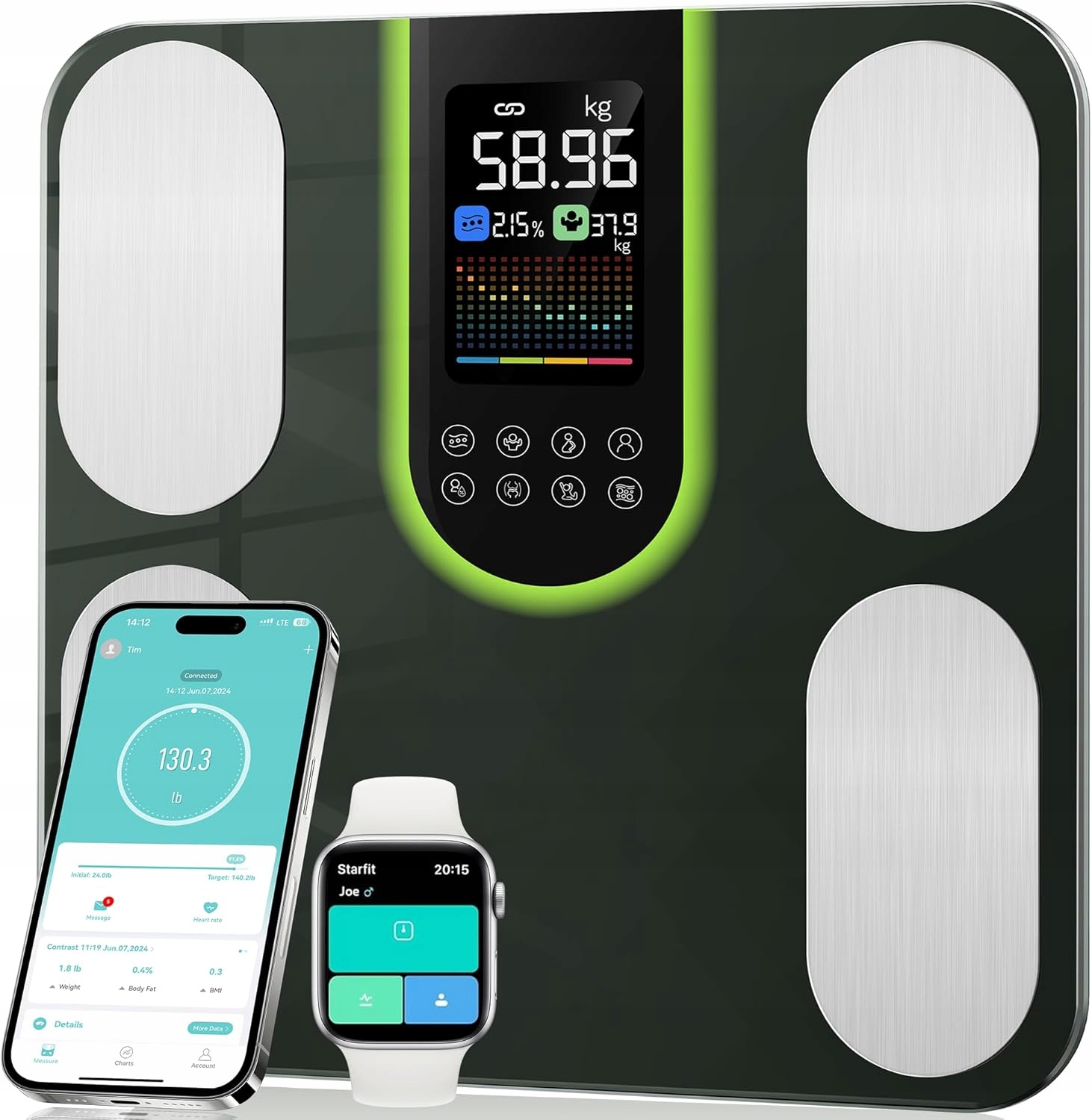 Elektronická Koupelnová Váha Letron Smart Digitální Měření Bmi Aplikace