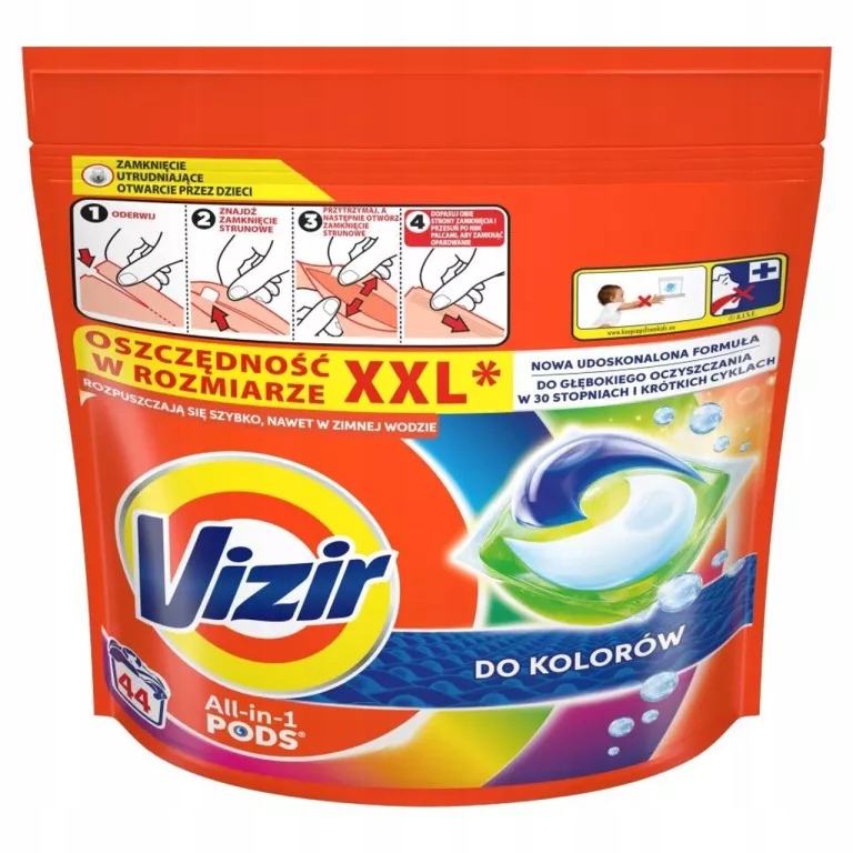 Levně Kapsle Na Praní Barev ALL-IN-1 Pods Vizir 44 Kapsle