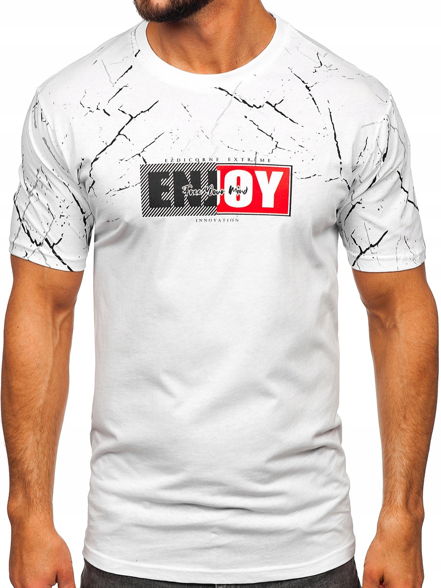 

T-shirt Koszulka Męska Biała 147737 Rozmiar_m