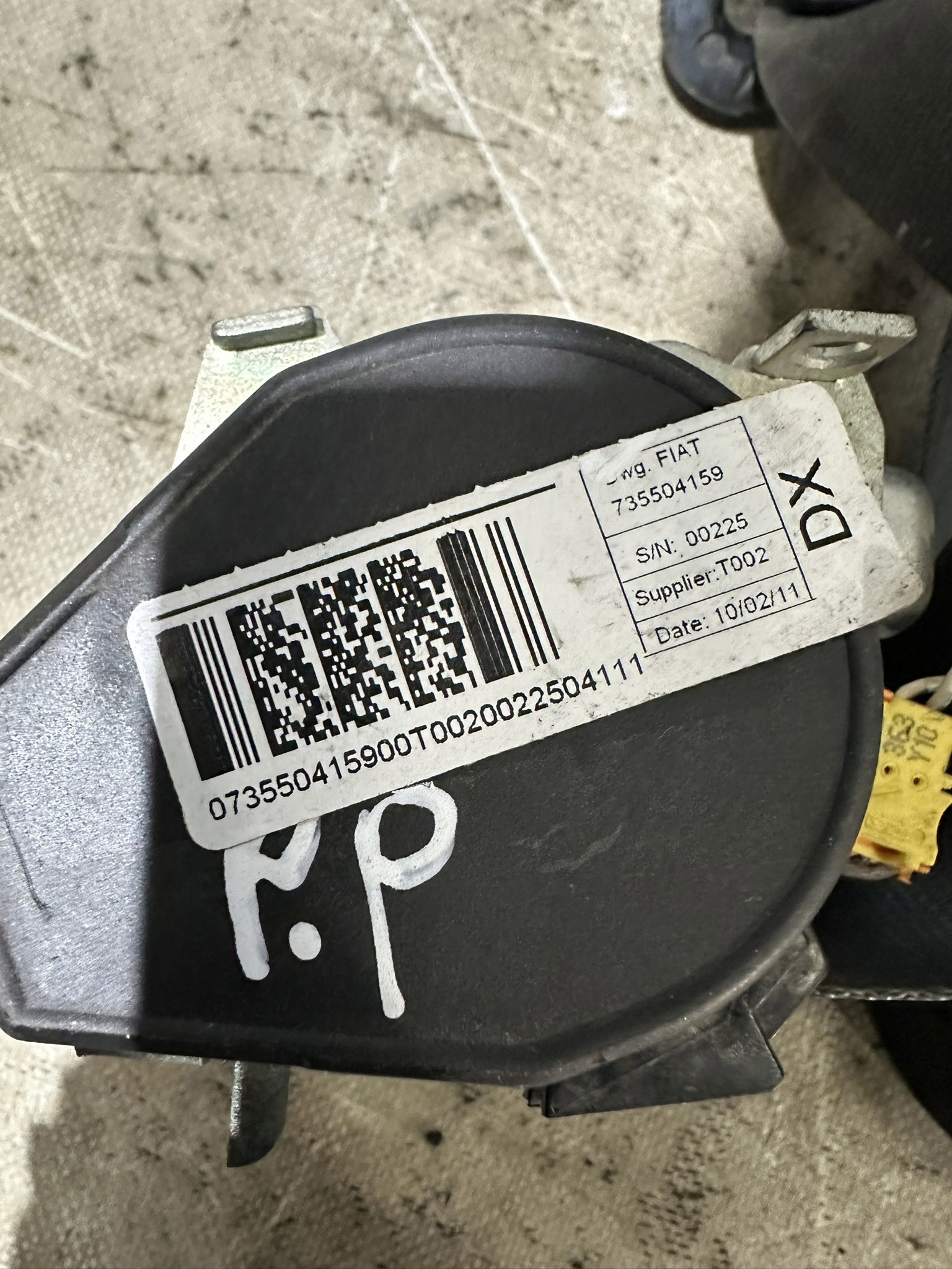 seat belt right front FIAT DOBLO II 735504159
