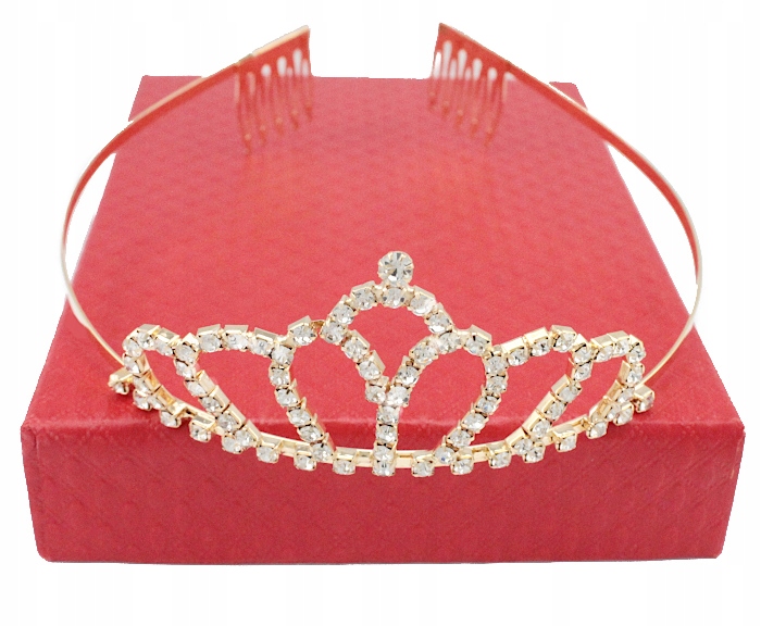 

Korona Tiara Diadem do włosów złoty cyrkonie 1