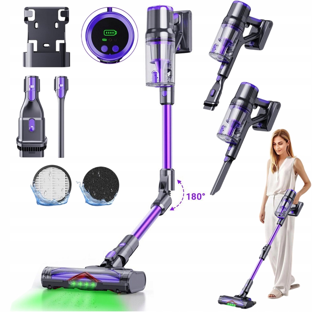 Vysavač Bezdrátový Vertikální Led Domov Blossom DSV112A Výkonný 550W 50000PA