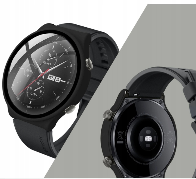 Etui Ochronne z wbudowanym Szkłem 2w1 do Huawei Watch GT 2 Pro Kolor czarny