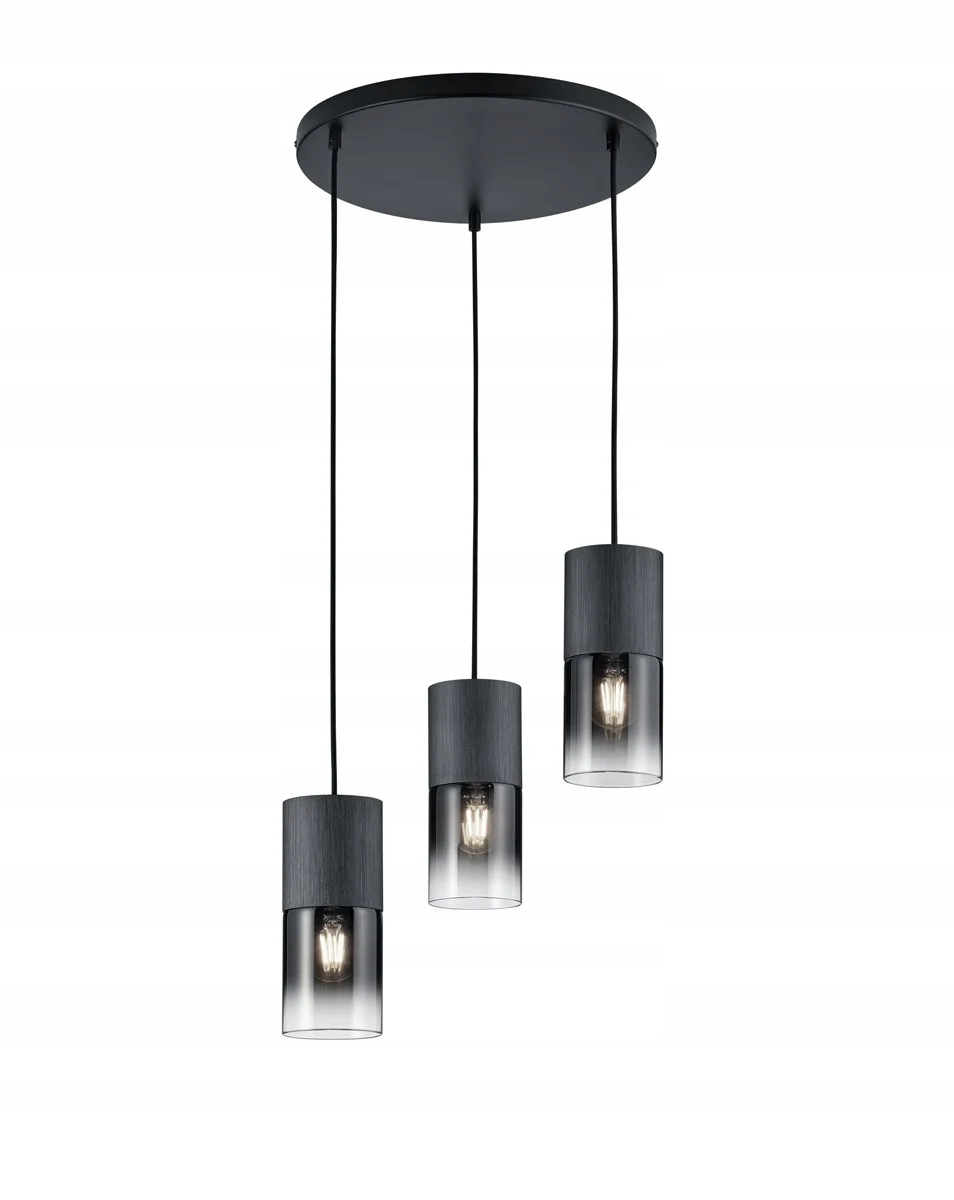 Závěsná lampa tříbodová kouřová černá Trio