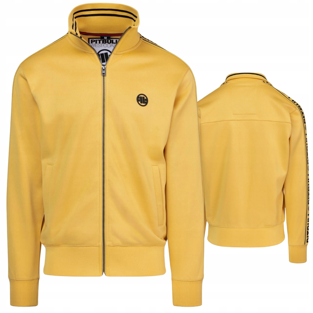 Pitbull West Coast Pánská Rozepínací Mikina Oldschool Tape Logo Yellow L