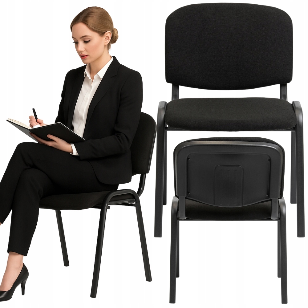 СТУЛ КОНФЕРЕНЦИИ ОФИСА ИСО ЧЕРНЫЙ ТОЛСТЫЙ ПРОФИЛЬ ОБИТЫЙ С АТТЕСТАЦИЕЙ