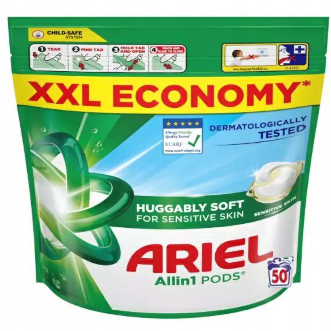 Levně Ariel Kapsle Sensitive hypoalergenní pro citlivou pokožku 50 ks