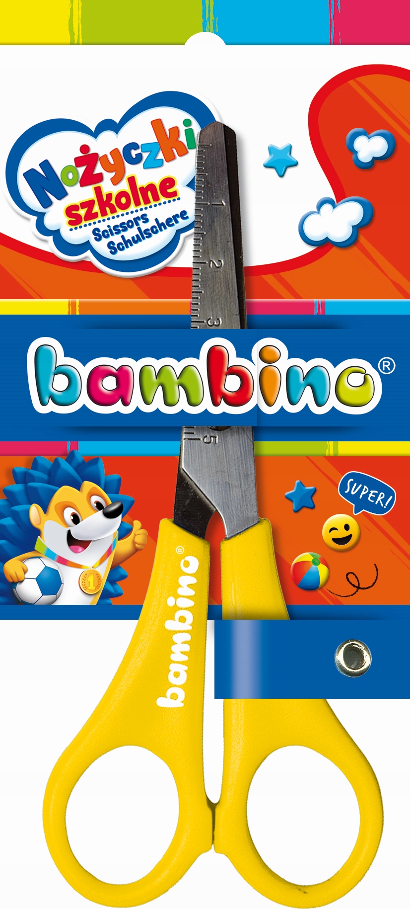 Школьные ножницы для бумаги BAMBINO-1666 код производителя 1666