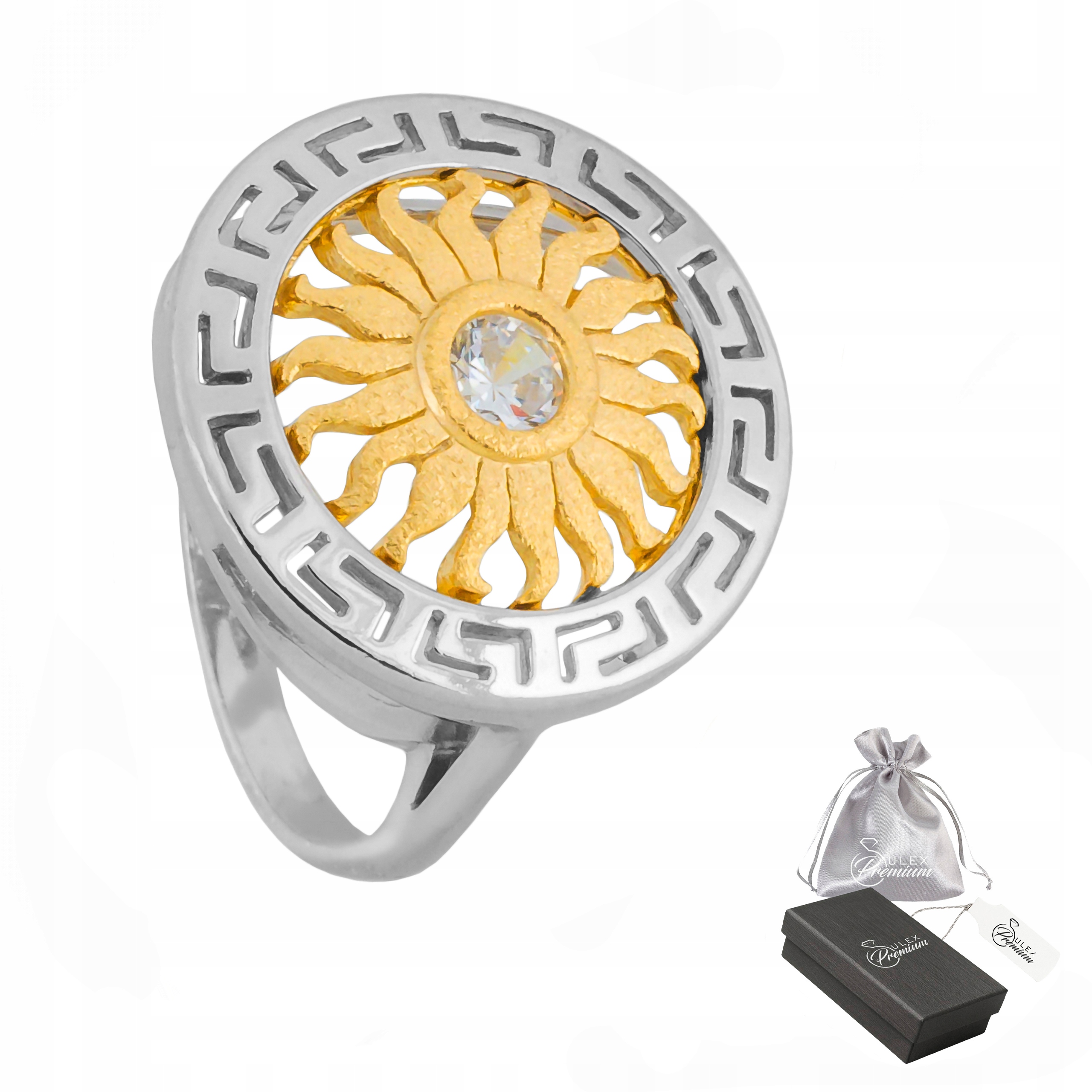 Prstýnek stříbro 925 Elegantní Řecký prsten Meander a Slunce vel. 20