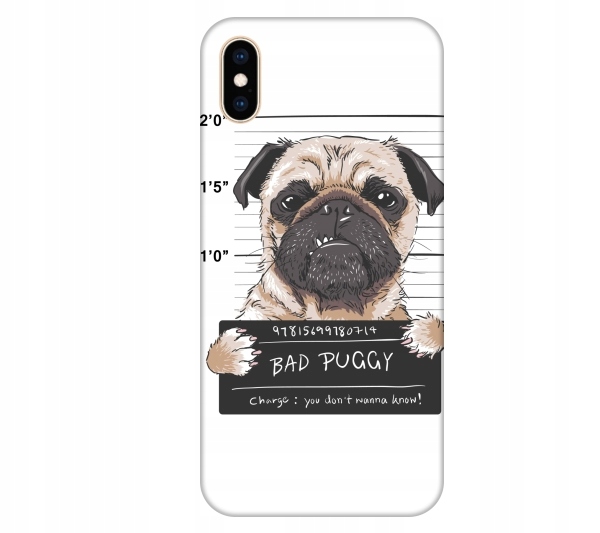 

Etui na telefon iPhone X / Xs Bad puggy Badass pug