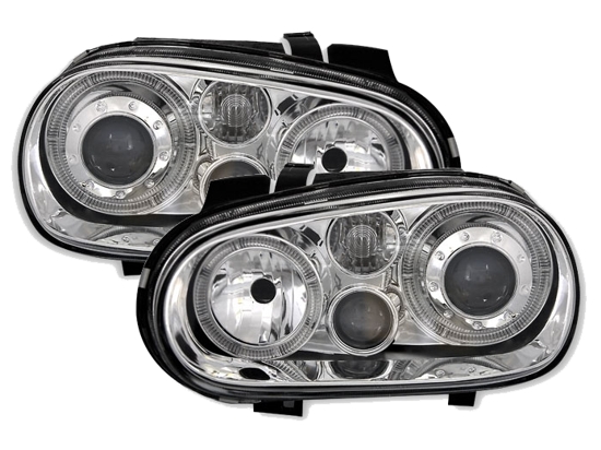 Lampy Reflektory VW GOLF IV 4 RINGI + HALOGENY Strona zabudowy lewe + prawe