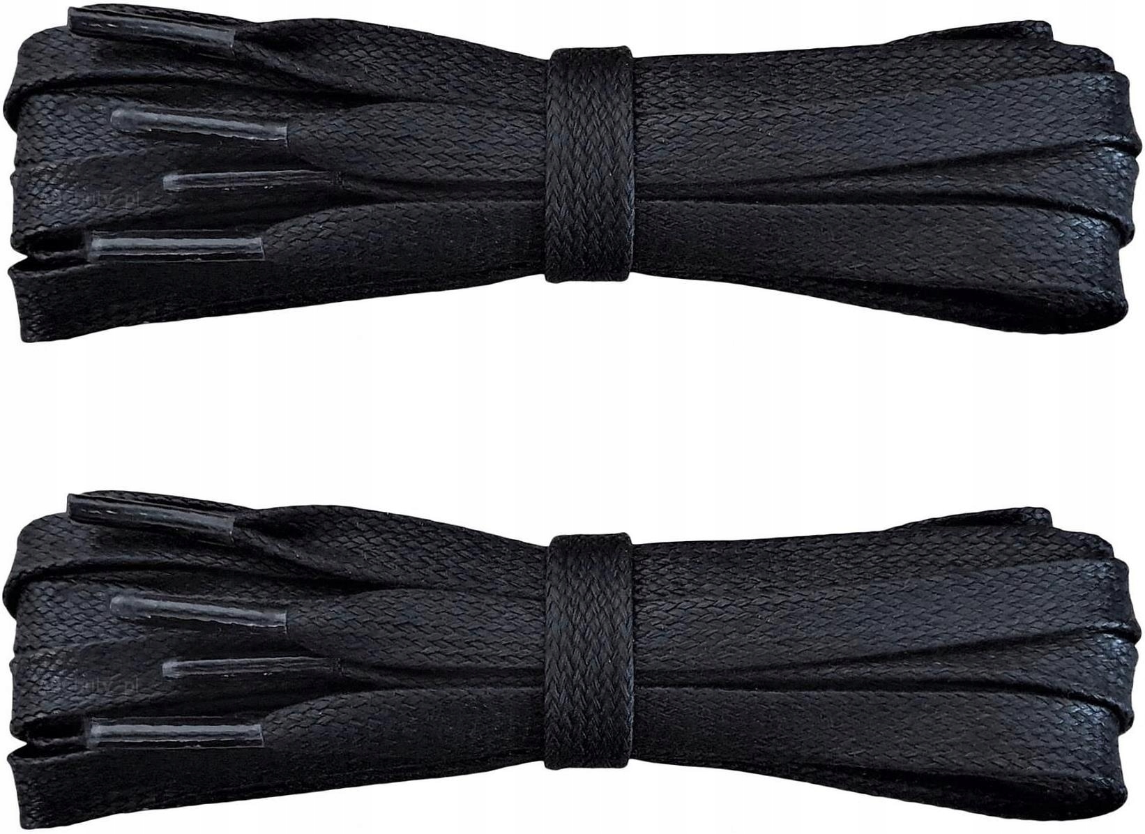 CZARNE SZNUROWADŁA 8 MM WOSKOWANE PŁASKIE 140 CM Marka inna