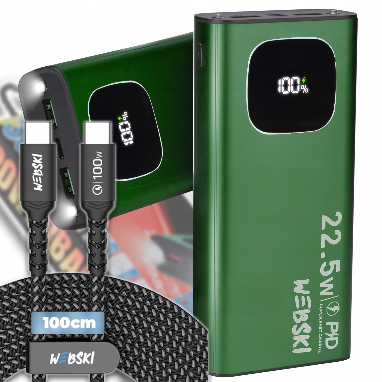 Výkonná Powerbanka 30000 Mah Usb-c Usb Quick Charge Kabel Usb-c 1 M