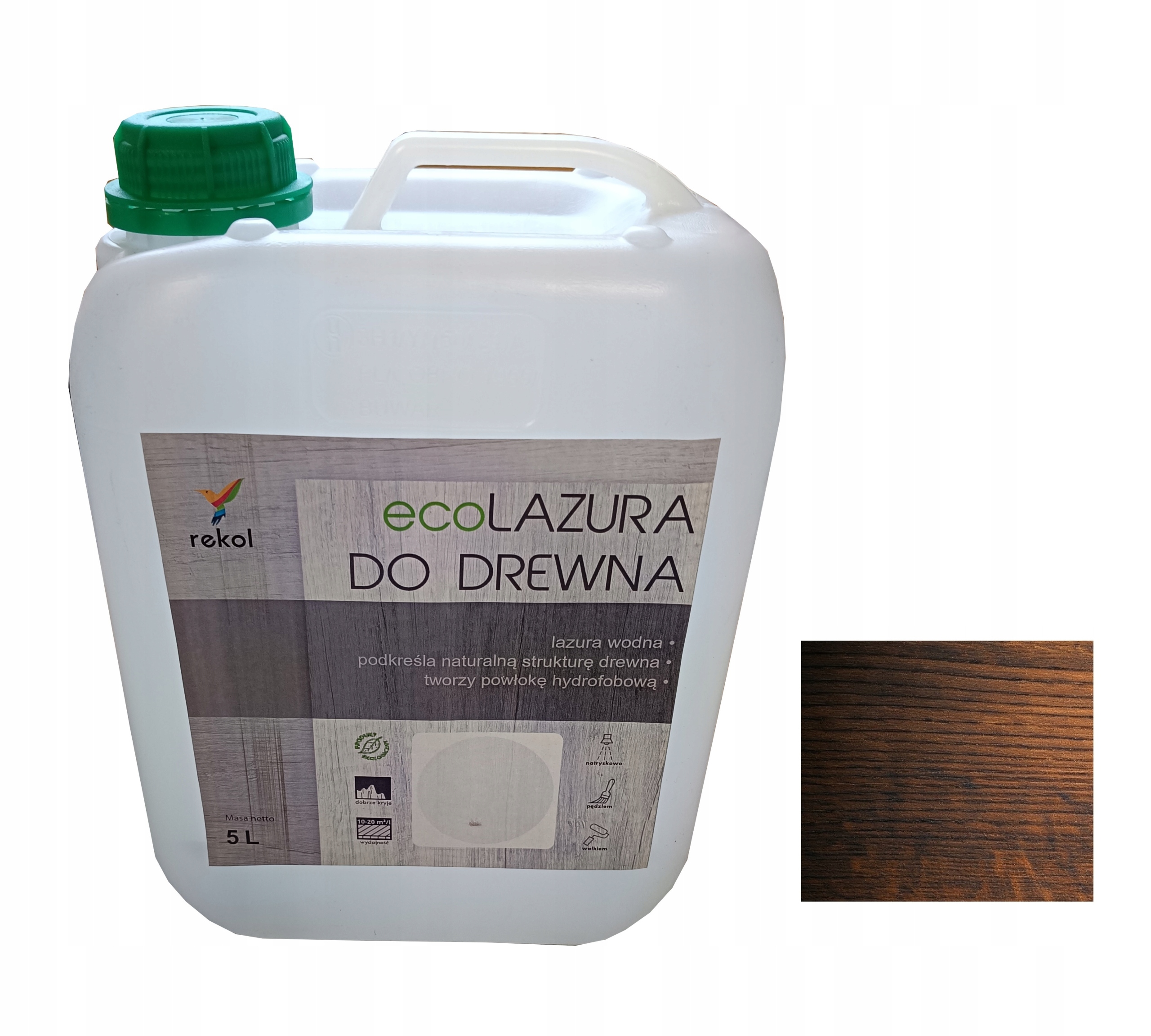 Rekol Ecolazura Na Fasádní Dřevo 5 L Hnědá Ochranná