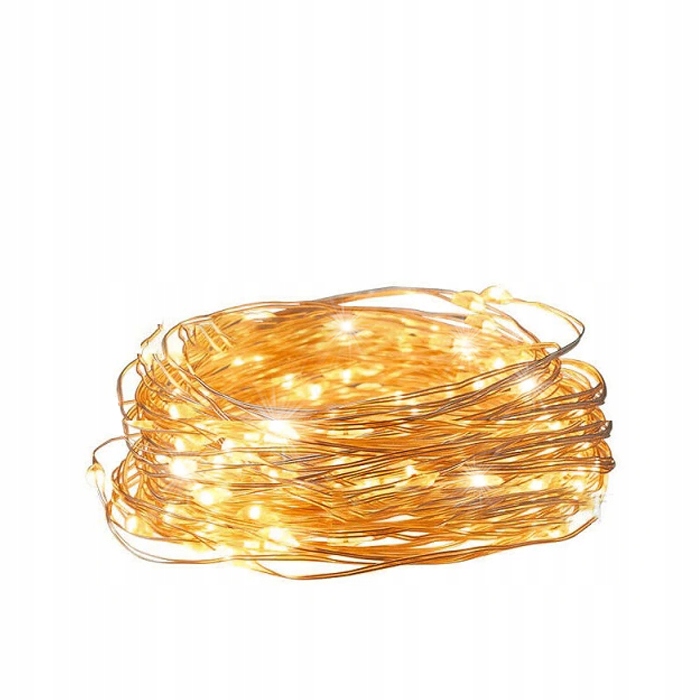 LAMPKI DRUCIKI 100 LED USB CIEPŁE ŚWIATŁO OZDOBNE