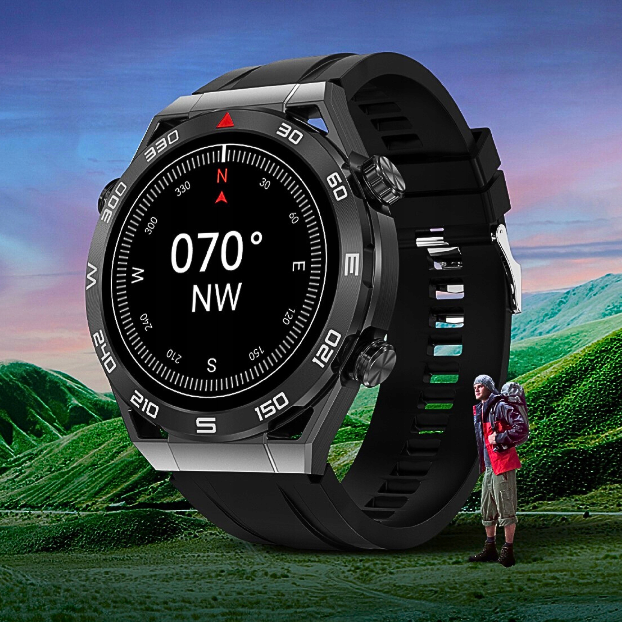 SMARTWATCH MĘSKI DT ULTRAMATE MENU POLKE 360x360 WODOODPORNY ROZMOWY PULS Model inny