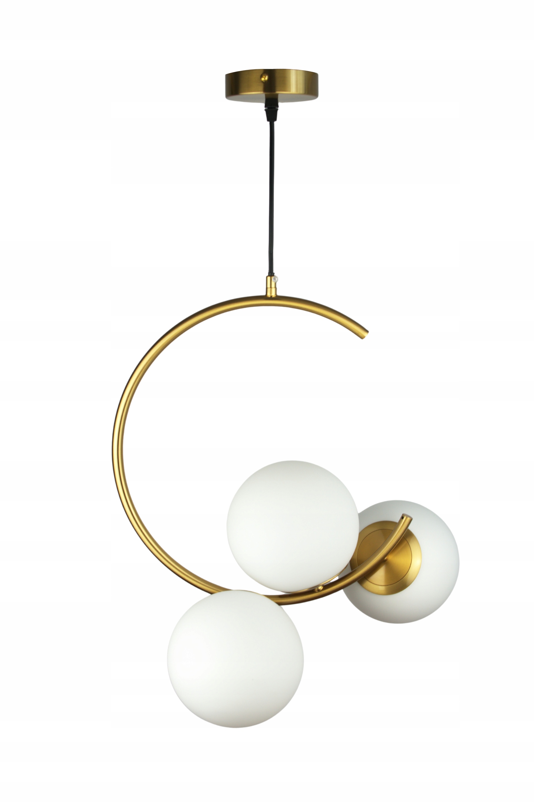 Lampa Wisząca Sufitowa Złota Mleczne Kule Nowoczesna Do Salonu Sypialni