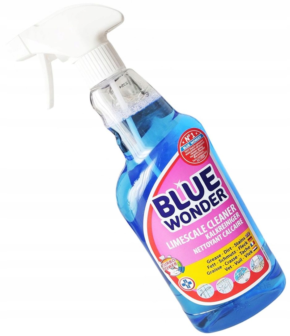 Levně Tekutý Přípravek Spray Prostředek Na Odstranění Vodního Kamene A Nečistot Blue Wonder 750 ml