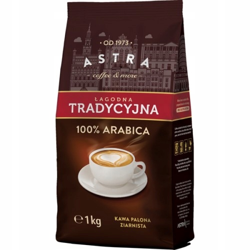 Kawa Astra Łagodna TRADYCYJNA Arabika ziarno 1kg