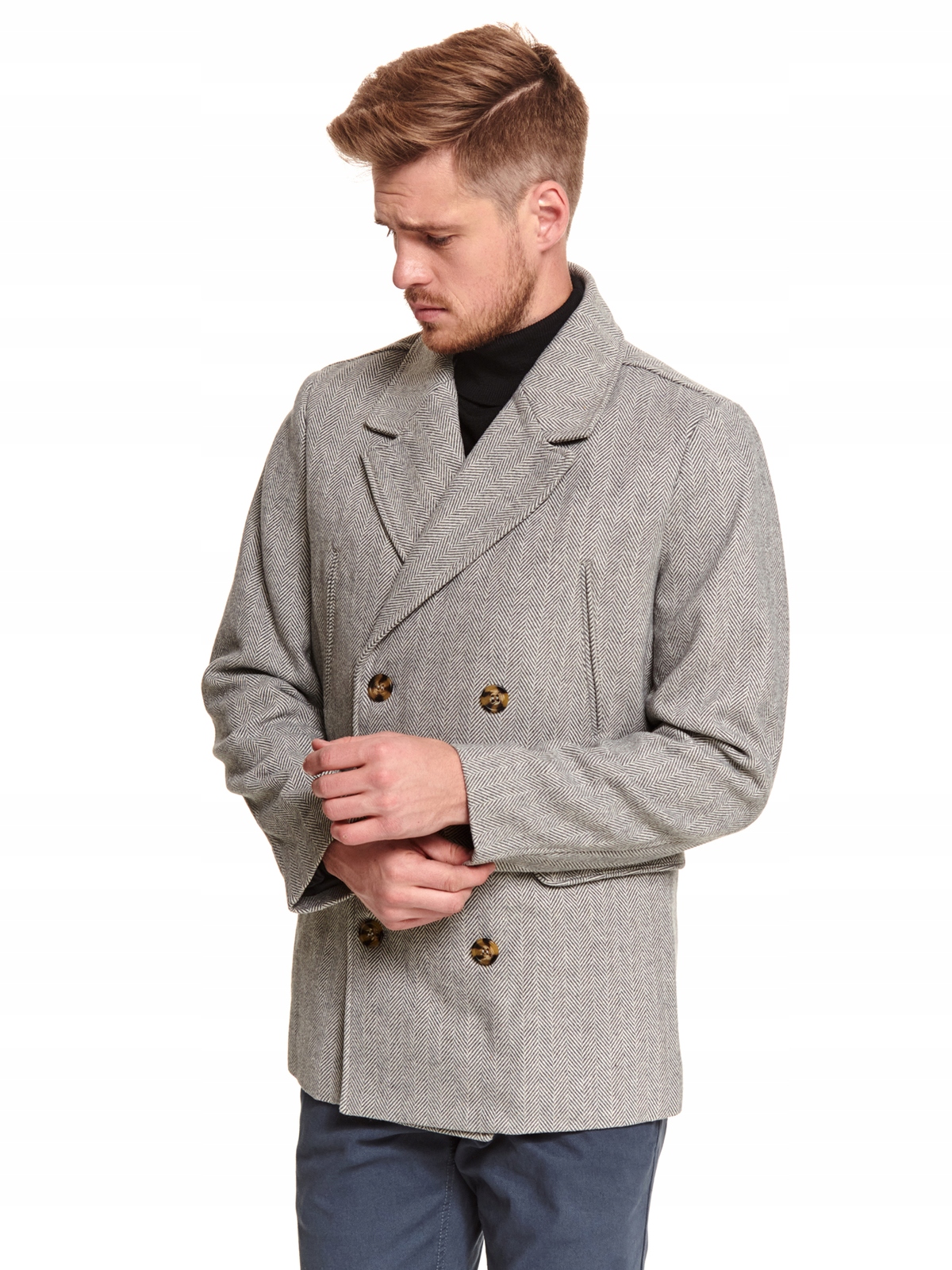 M8089 TOP SECRET ELEGANCKI PŁASZCZ BOSMANKA _L Rozmiar L