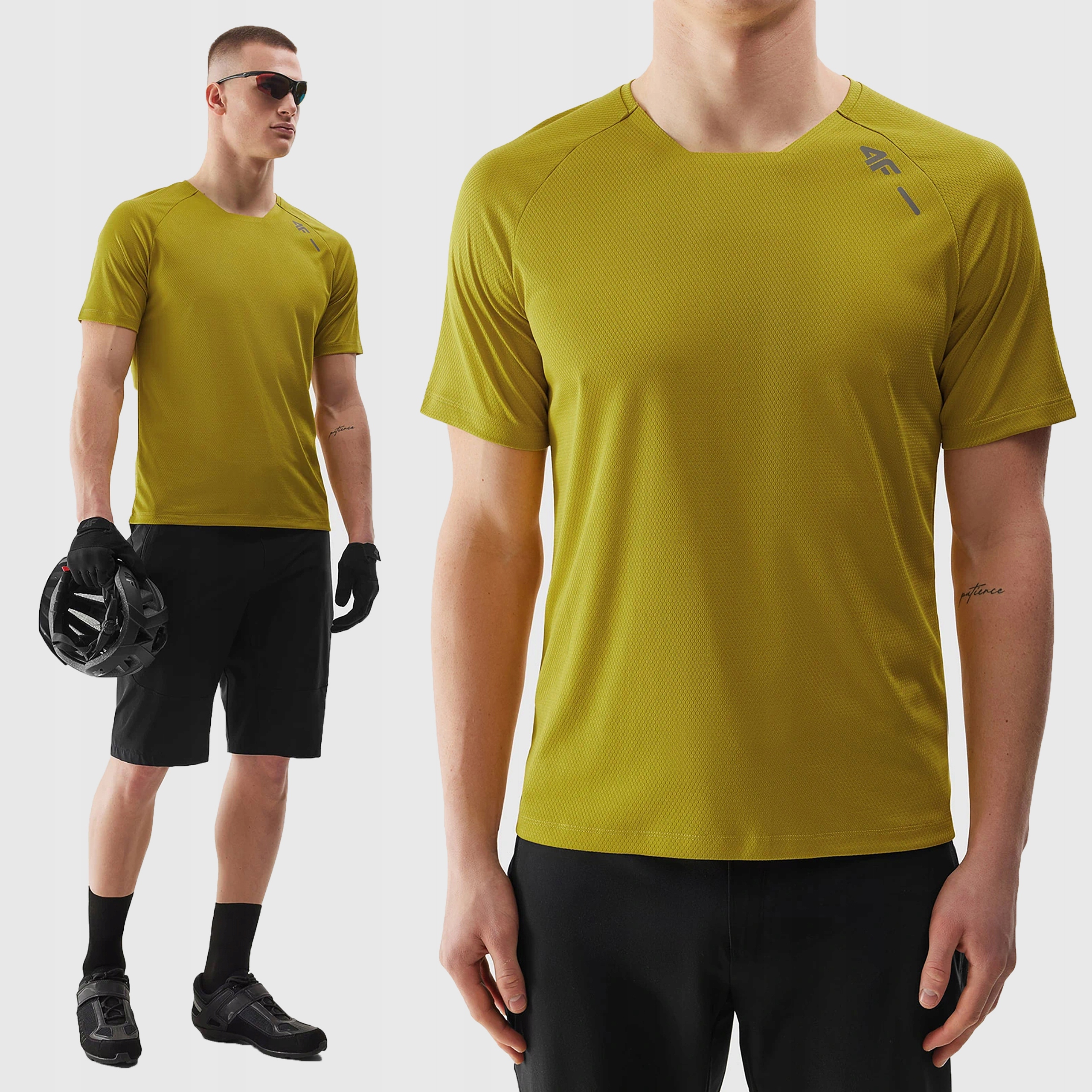 Koszulka Sportowa 4F Rowerowa Szybkoschnąca Męska T-shirt TFTSM792 SS24 M