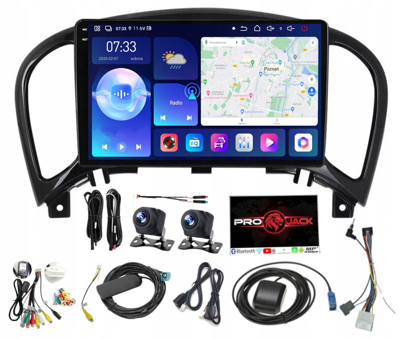 Rádio Navigácia Carplay Gps Android Nissan Juke 2010-2019 6GB Ram 128GB Pamäť Sim