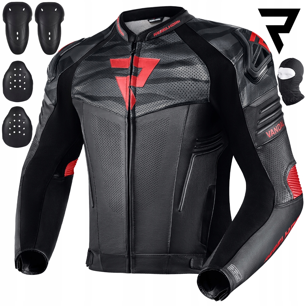 Motocyklová Bunda Rebelhorn Vandal Black/red Mužská Kožená Darčeky
