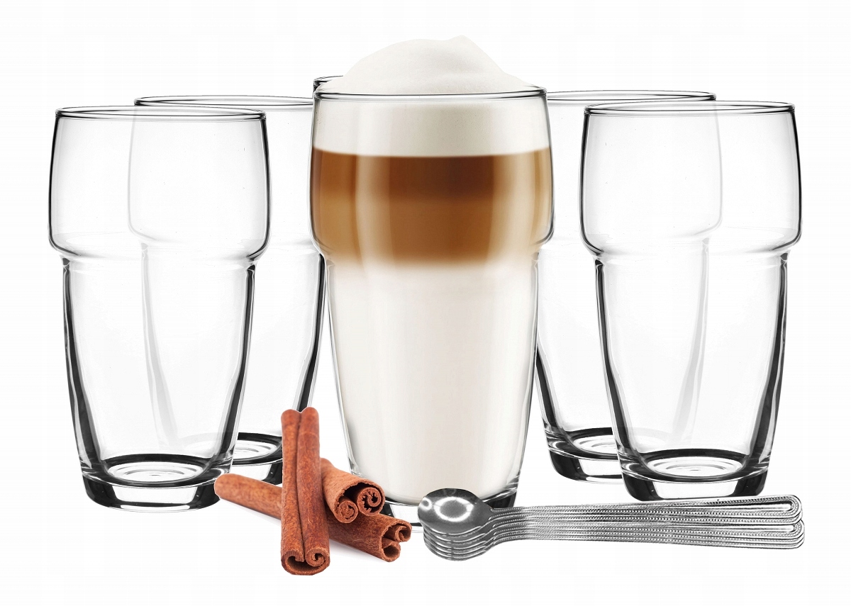 

Szklanki wysokie 250 ml z łyżeczkami 6szt