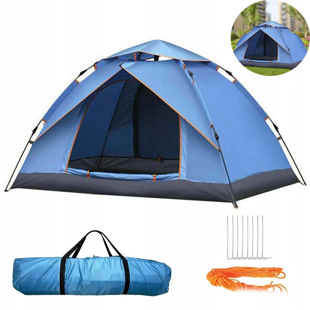 Automatyczny Namiot Podróżny Z Podwójnymi Drzwiami Dla 4 Osób Praktyczny