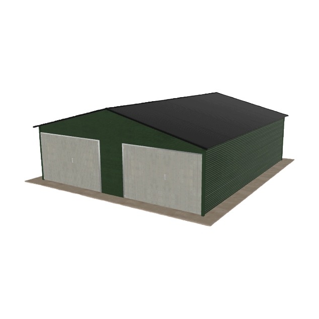 Plechová garáž 7x8 m dvoupolohová, dvoupolohová, zelená