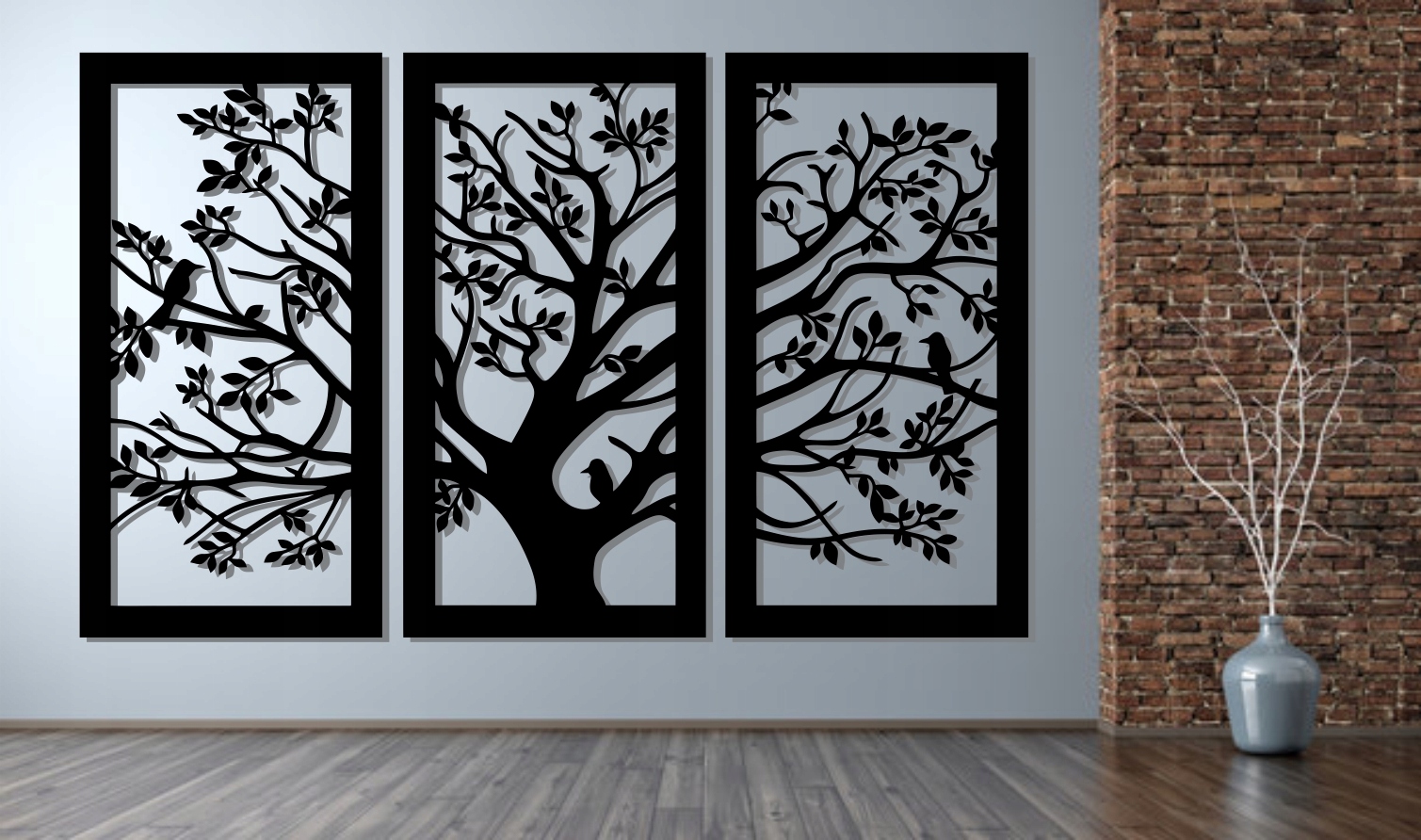 

Ażurowy Obraz Panel Tryptyk Drzewo 120CM XL 16 Kol