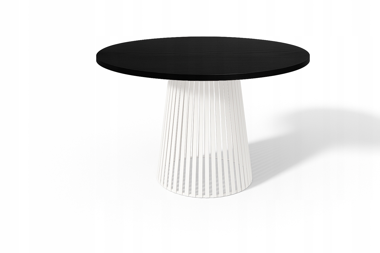 Bílý stůl do pokoje, glamour stůl, stůl s kulatou deskou 75 cm
