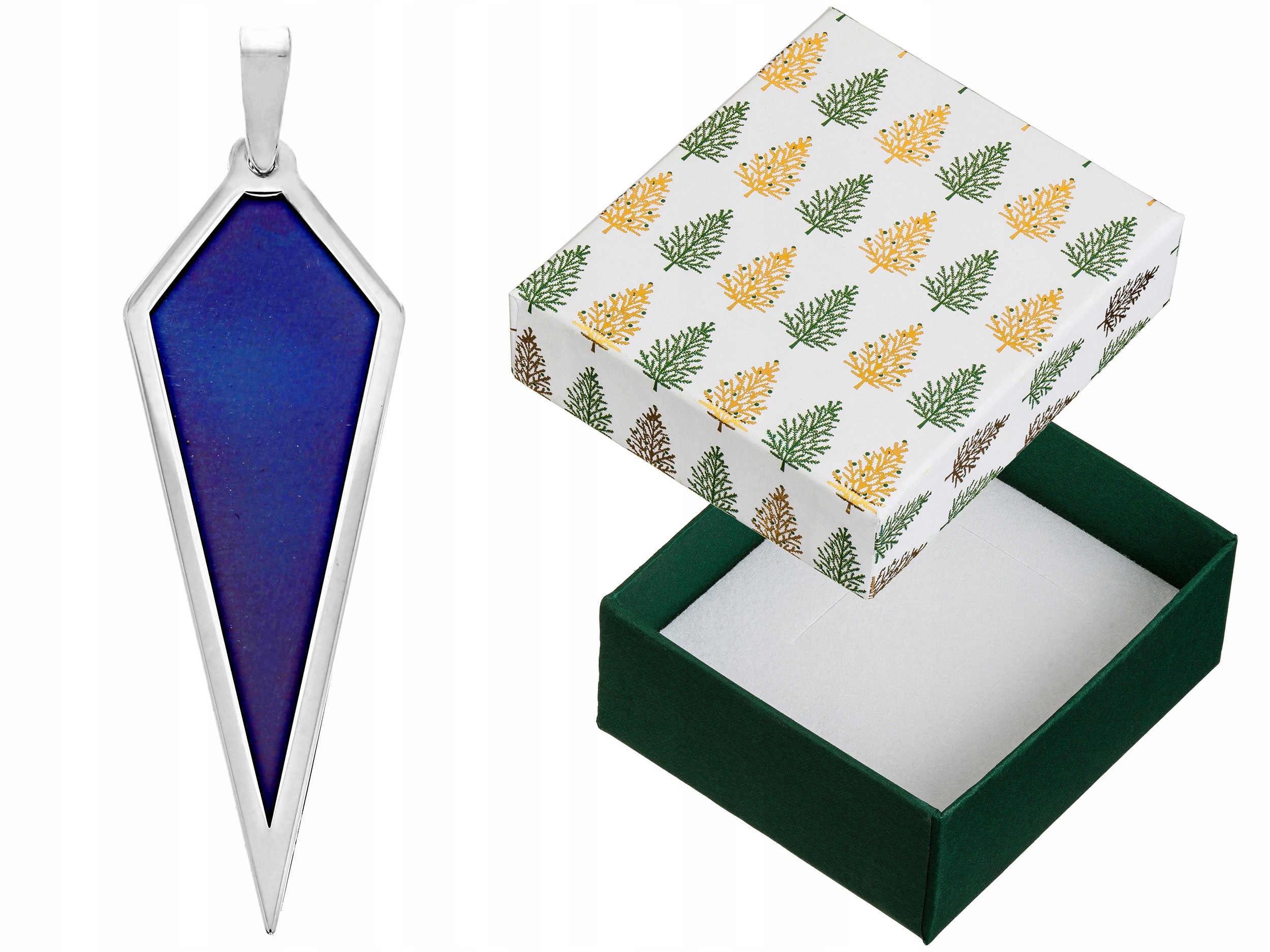 Velký stříbrný přívěsek s modrým titanem Dámský stříbrný rhodiovaný přívěsek