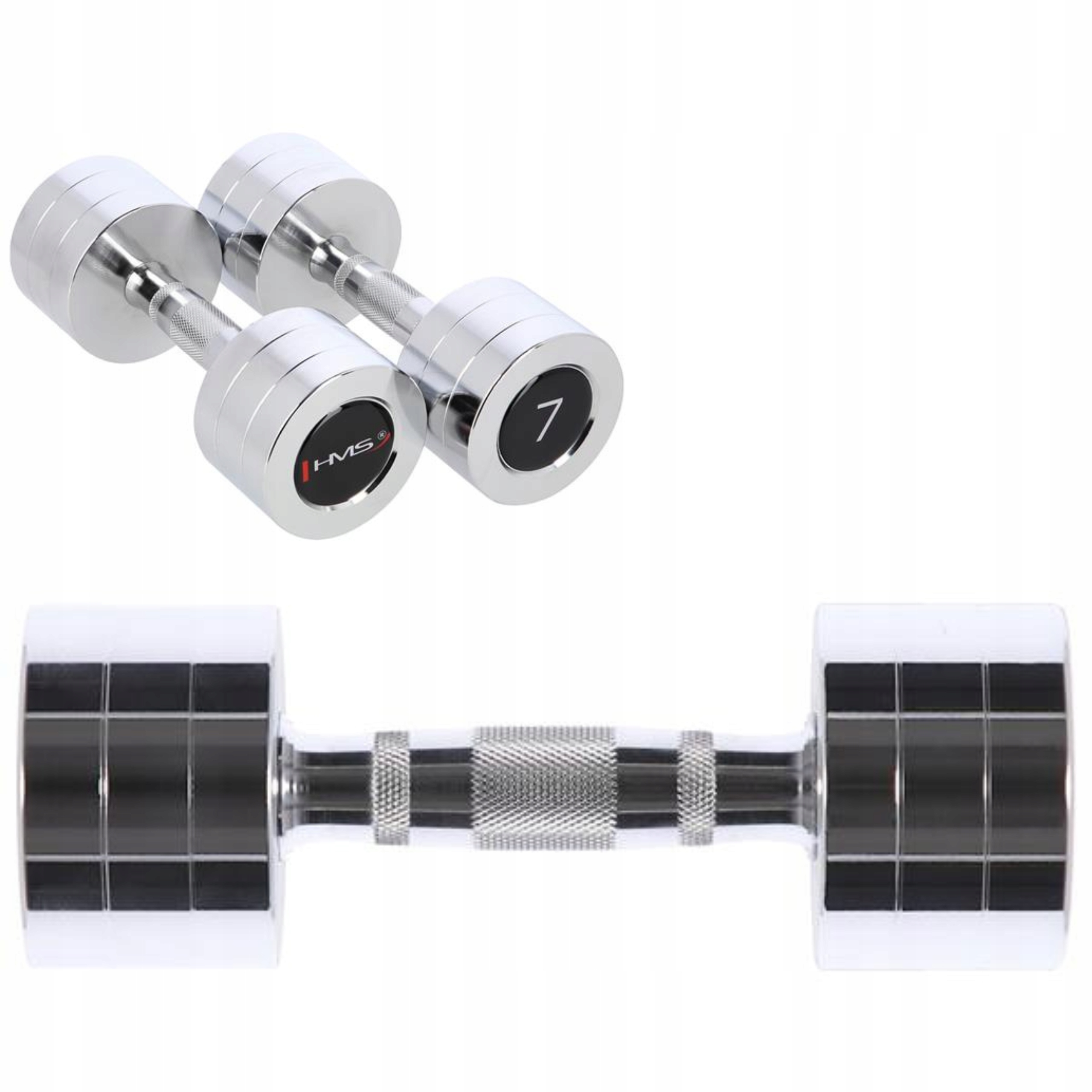 Tréninkové činky 7 kg, chromované, pár ocel Hms