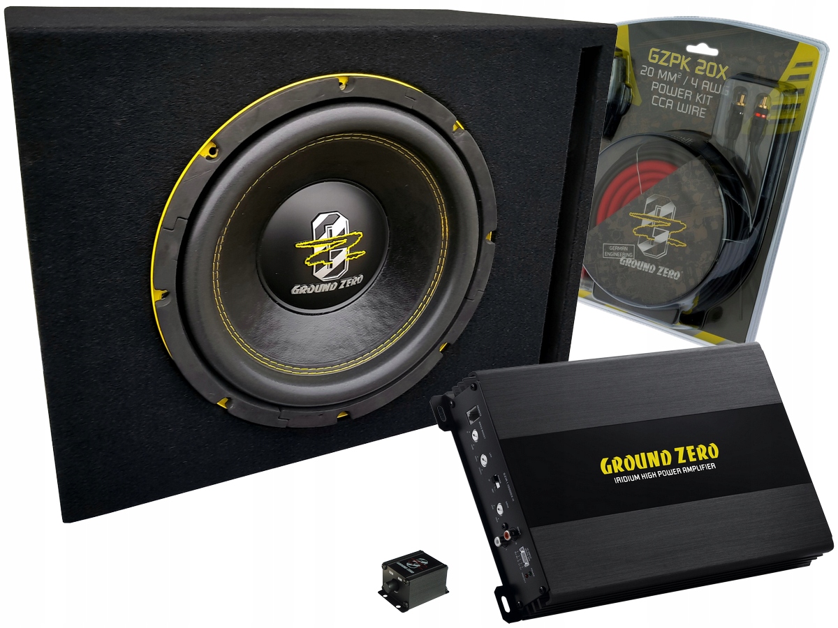 Ground Zero Gzrw 12XSPL-SZ subwoofer, zosilňovač káblov