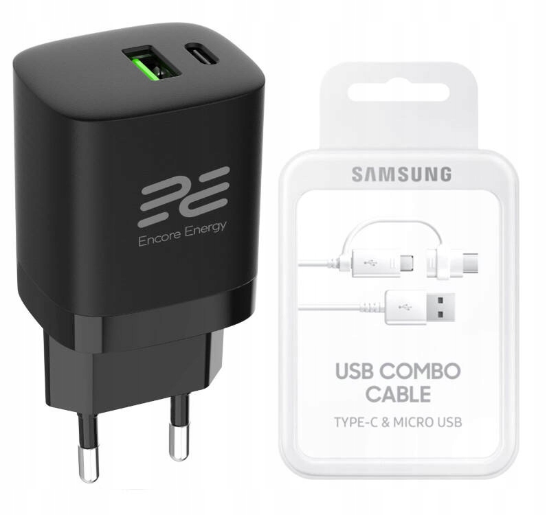 Nabíječka do telefonu Usb C síťová 30W Qc 4.0 kabel Samsung Combo Usb