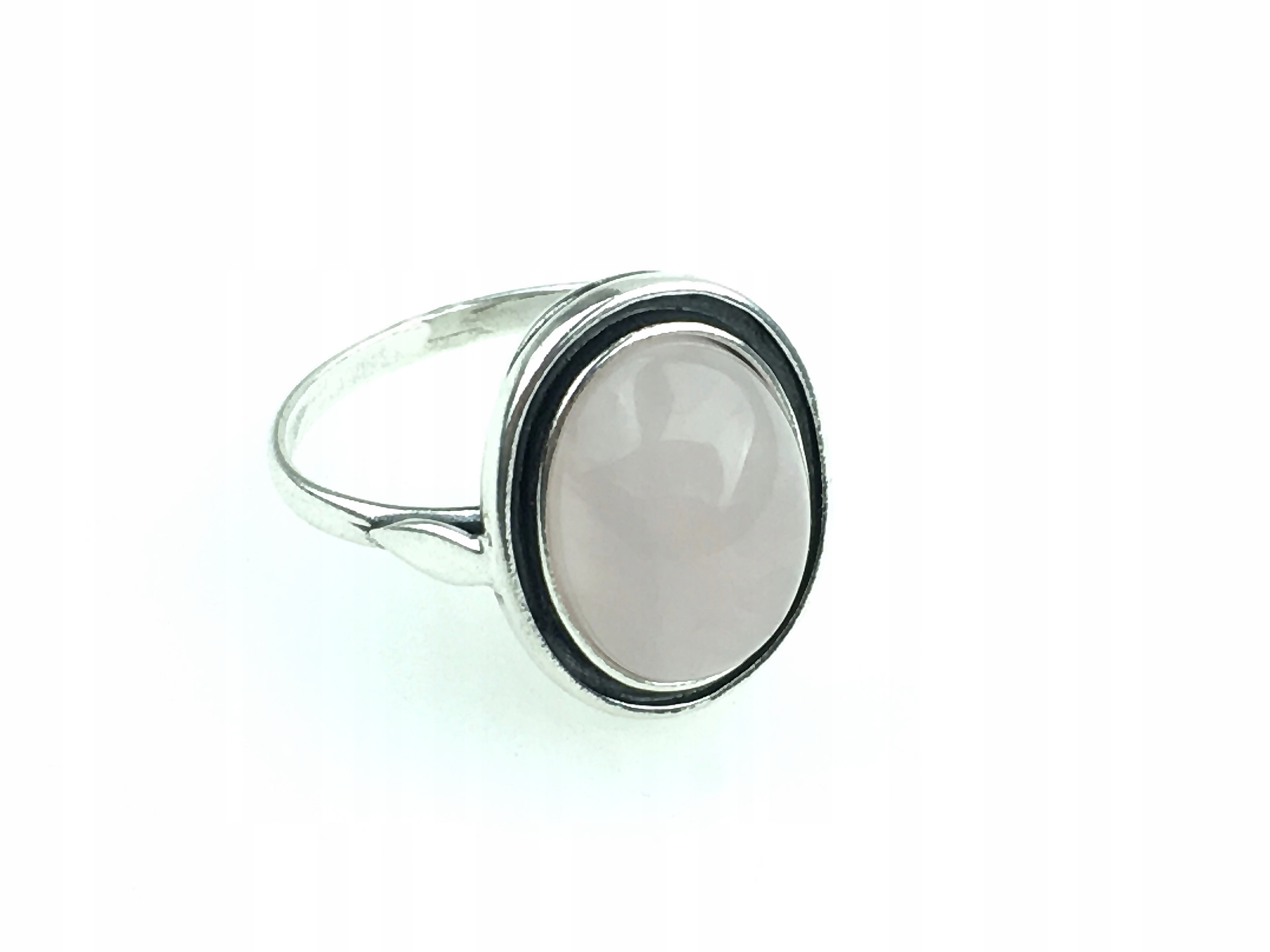 

srebrny pierścionek kwarc różowy pr.925 roz.17