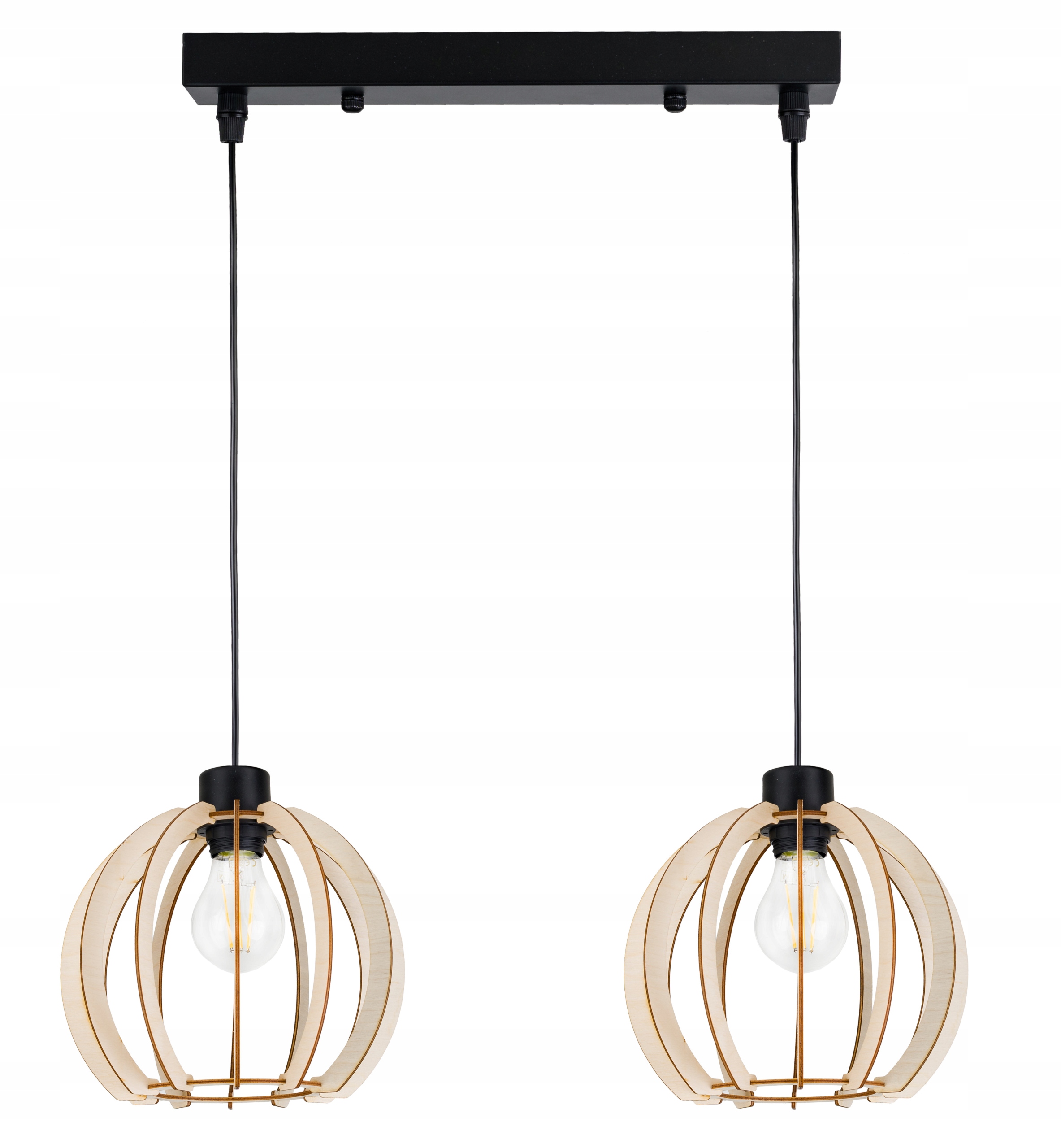 

Lampa Wisząca Zwis żyrandol sufitowa Kula Drewno 2