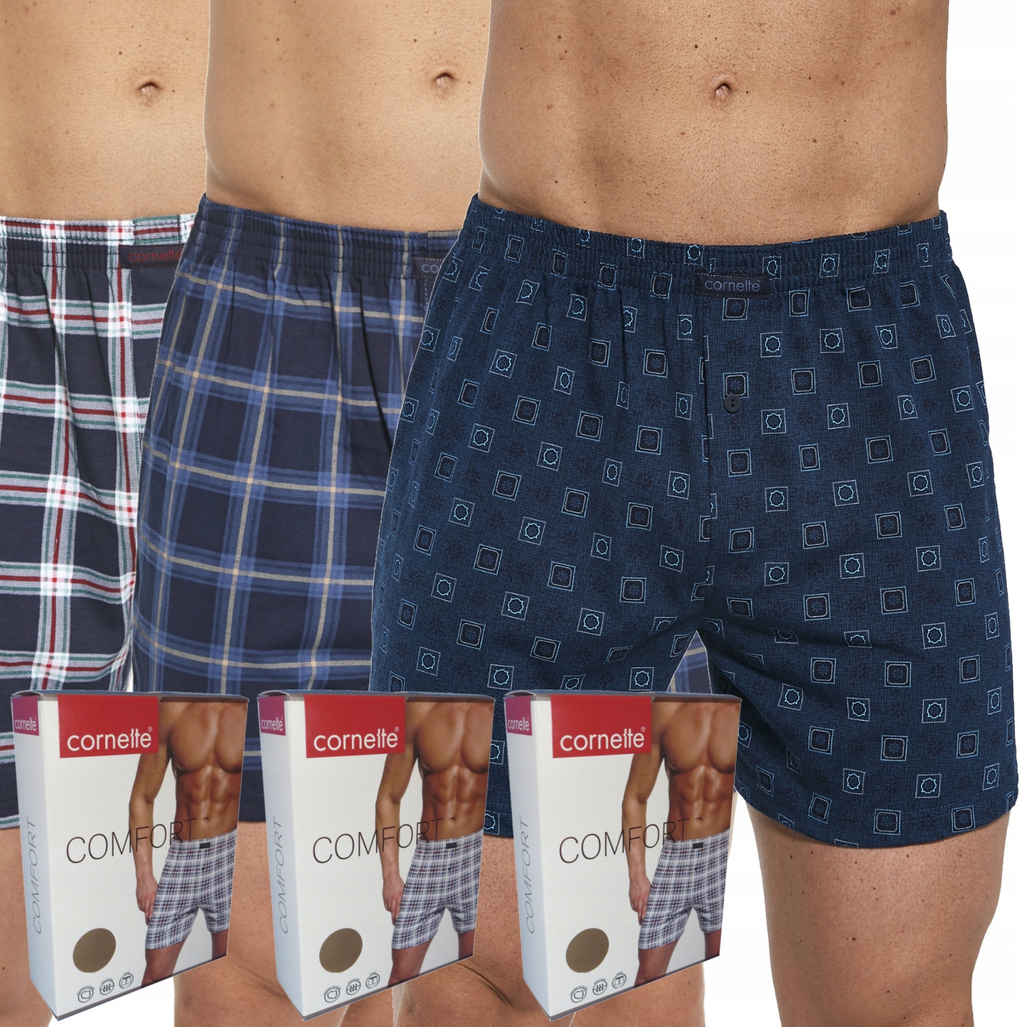

Cornette bokserki Comfort luźne szorty 3 pak 3 szt