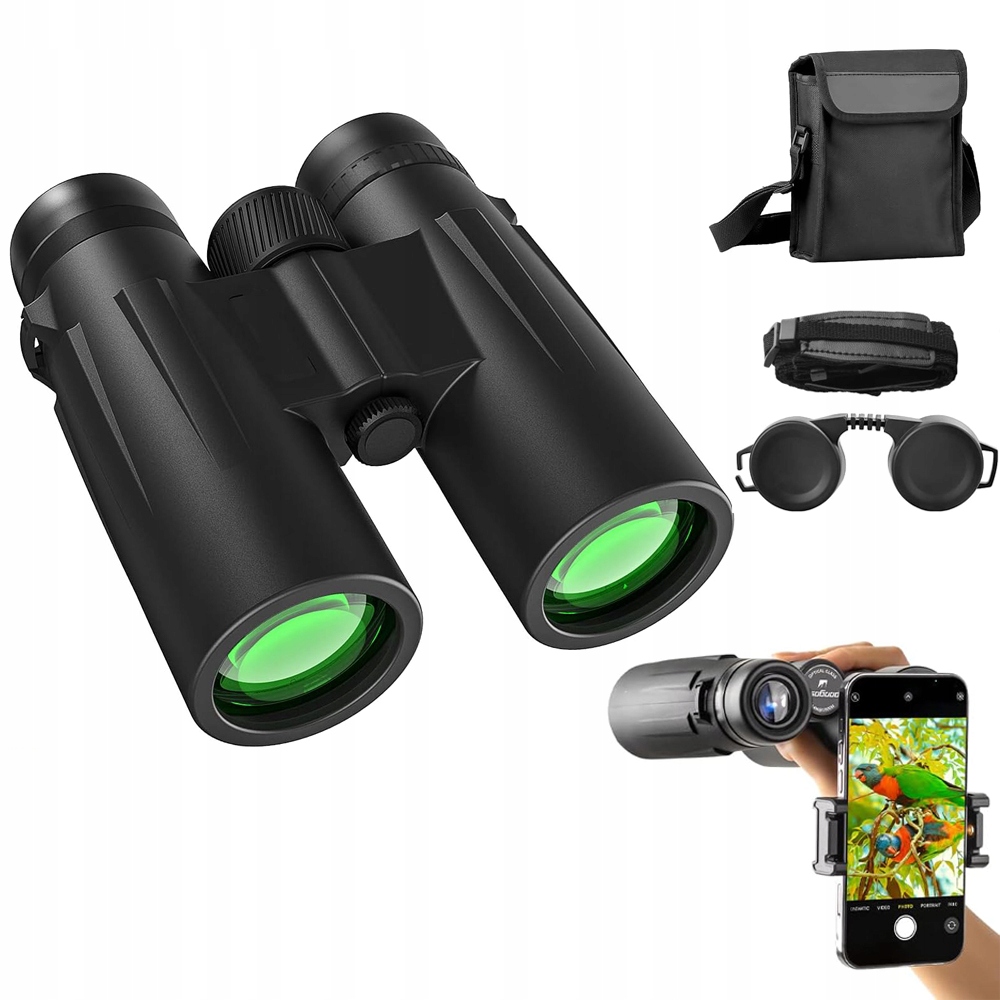 Dalekohled 12x42 BAK4 Vodotěsný adaptér pro smartphone Pozorování ptáků Koncerty