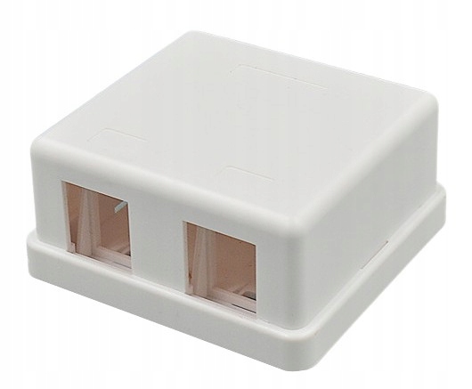OBUDOWA NATYNKOWA NA 2 MODUŁY KEYSTONE RJ45 PUSZKA BIAŁA ZATRZASKOWA
