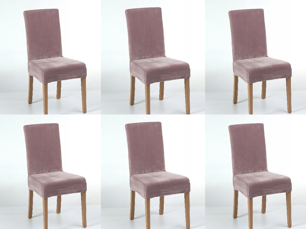 Elastický potah Velur 2.0 pudrová růžová, 6 kusů