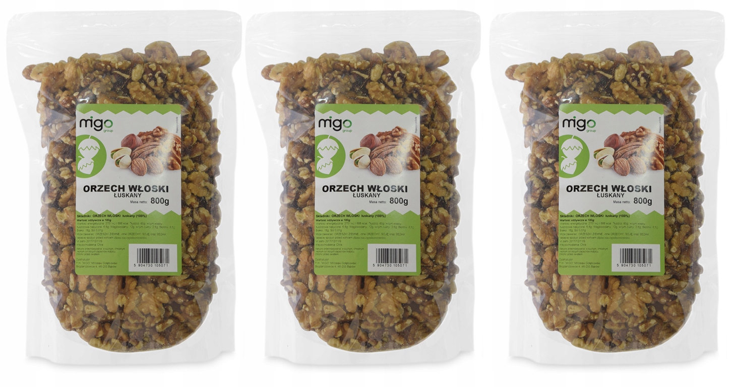 Set x3 vlašské ořechy loupané 0,8 kg Přírodní-