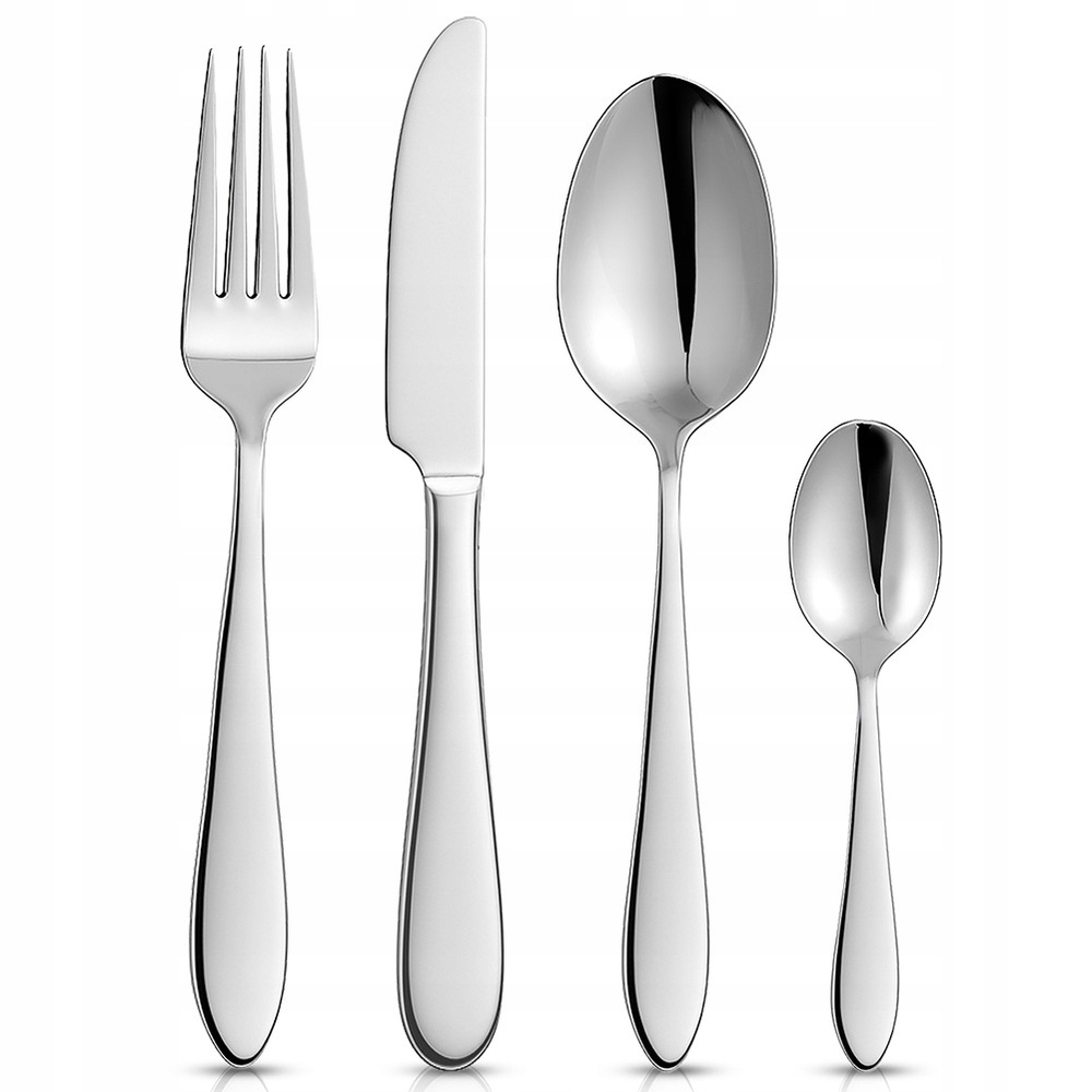 Sada příborů ocelové příbory pro 6 osob 24 ks vidlička lžíce nůž lžička