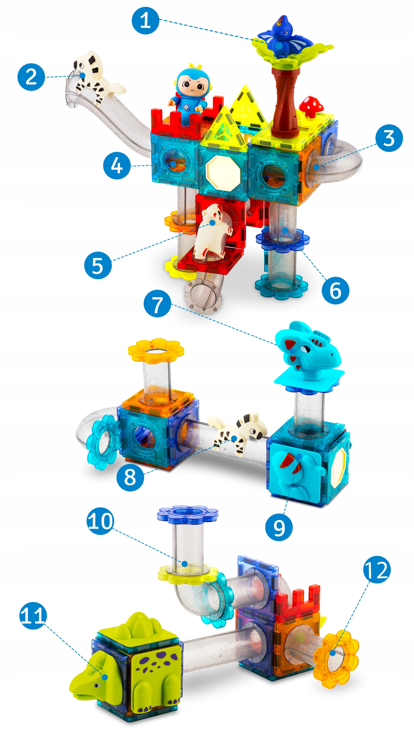 МАГНІТНІ БЛОКИ DINOSAURS PARADISE RK-757 RICOKIDS Ширина виробу 38 см