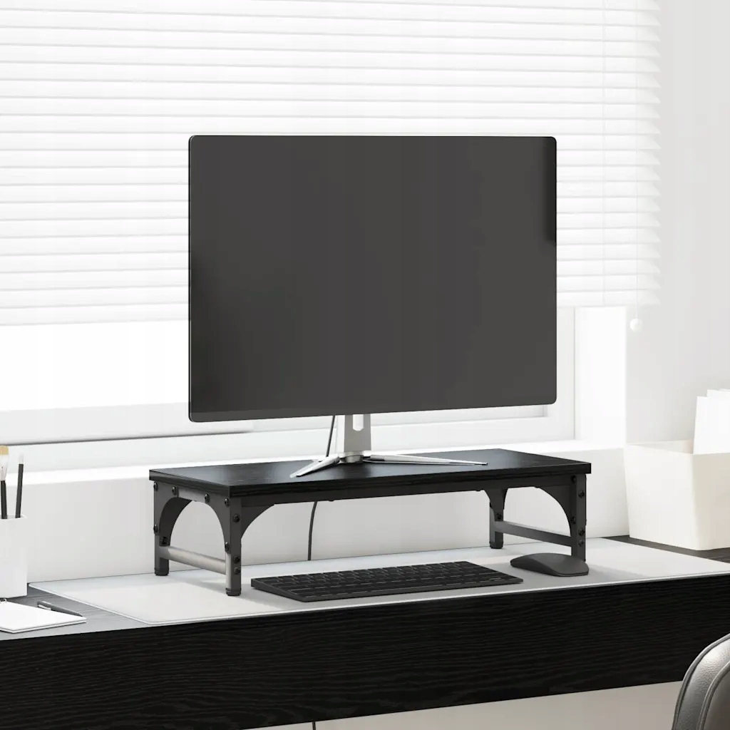 vidaXL Stojan na monitor Černý dub 55 x 23 x 14 cm kompozitní dřevo